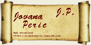 Jovana Perić vizit kartica